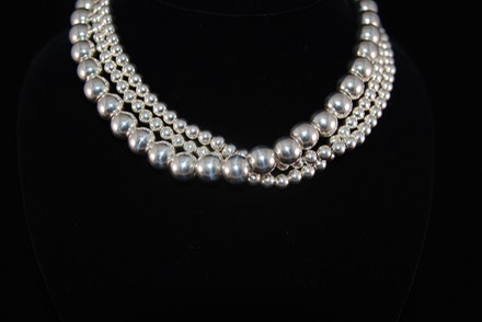 Layered Silver Bead Necklaces