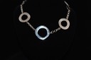 Matte and Gloss Five Circle Necklace