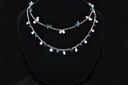 Pearl and Blue Topaz Double Strand Necklace